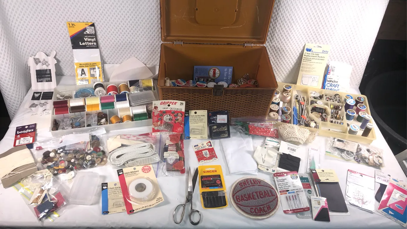 Incredible Vintage Sewing Box with Accessories