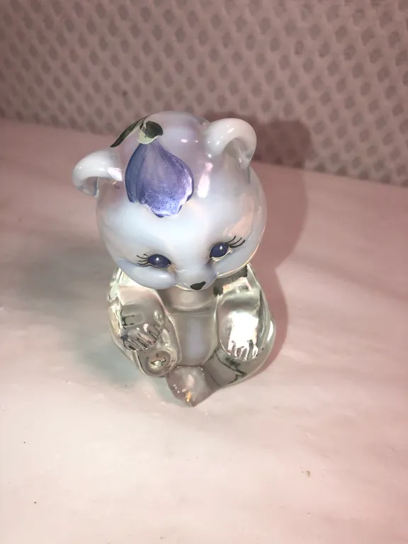 Fenton Artist Signed Glass Bear