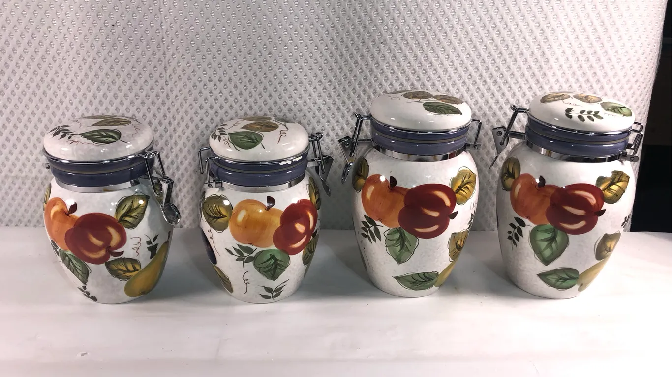Oneida Hand Painted Ceramic Canister Set