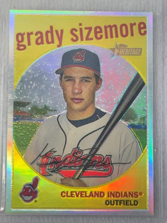 Grady Sizemore Signed Topps 2008 Baseball Card*
