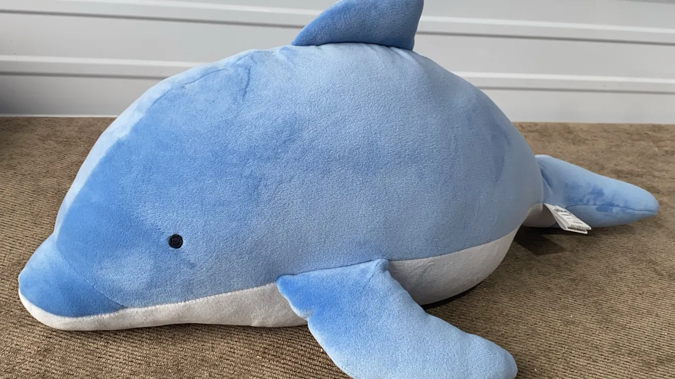 *APPEARS NEW* Pillowfort Dolphin Weighted Plush Kids' Throw Pillow - Blue