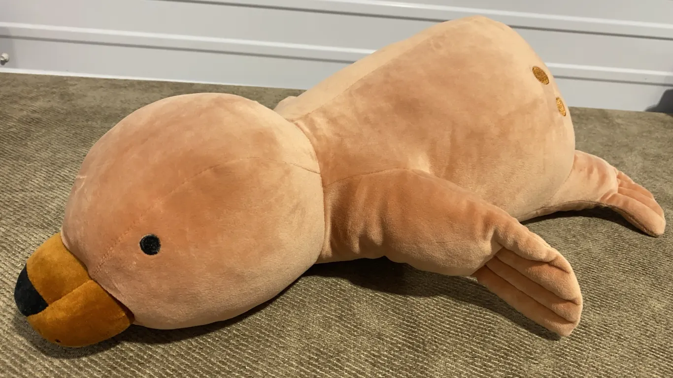 *APPEARS NEW* Pillowfort Seal Weighted Plush Kids' Throw Pillow Brown
