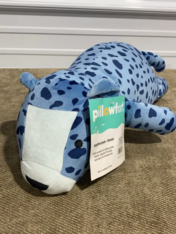 *NEW* Pillowfort Cheetah Weighted Plush Kids' Throw Pillow - Blue