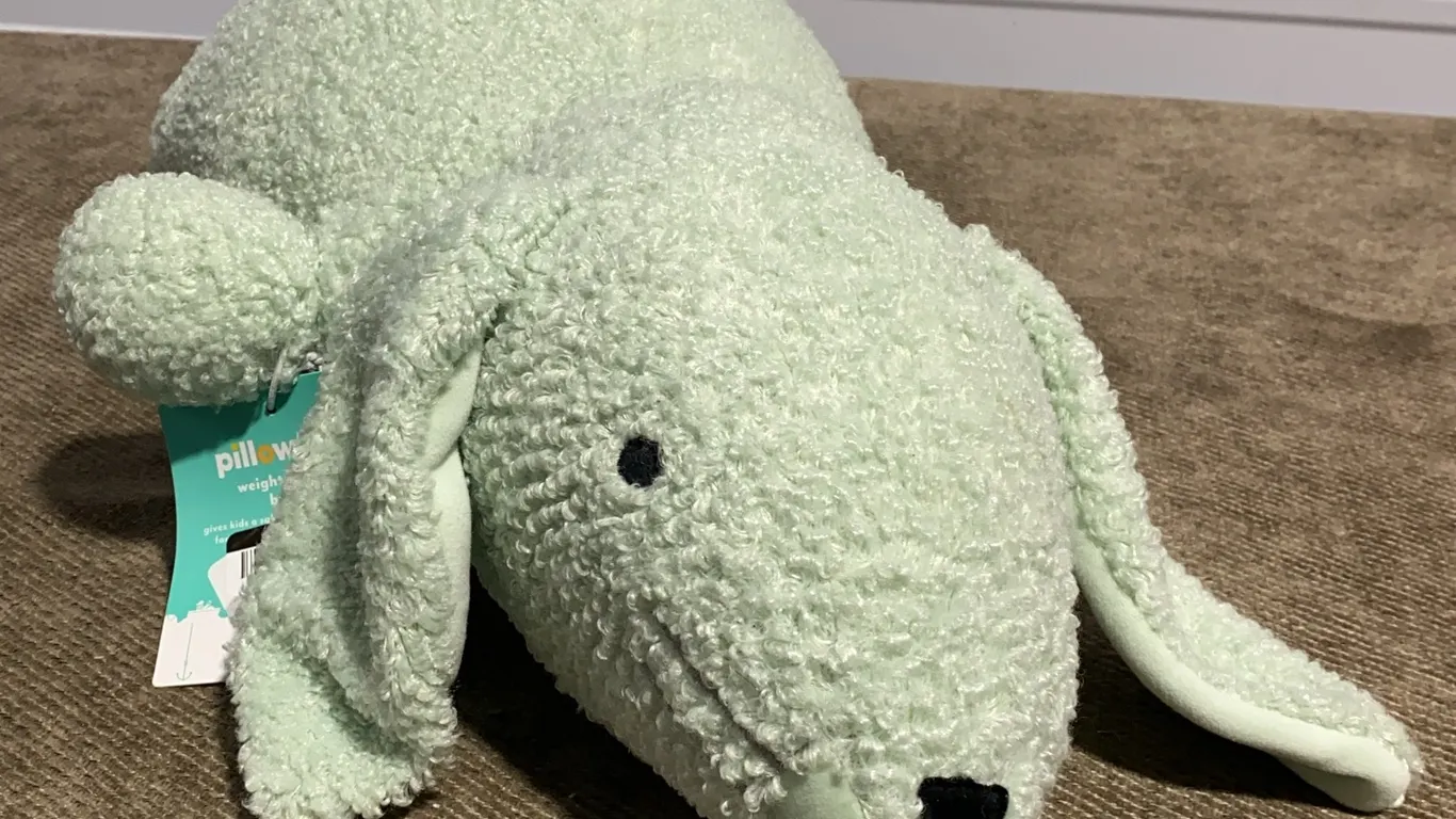 *NEW* Pillowfort Bunny Weighted Plush Kids' Throw Pillow - Mint