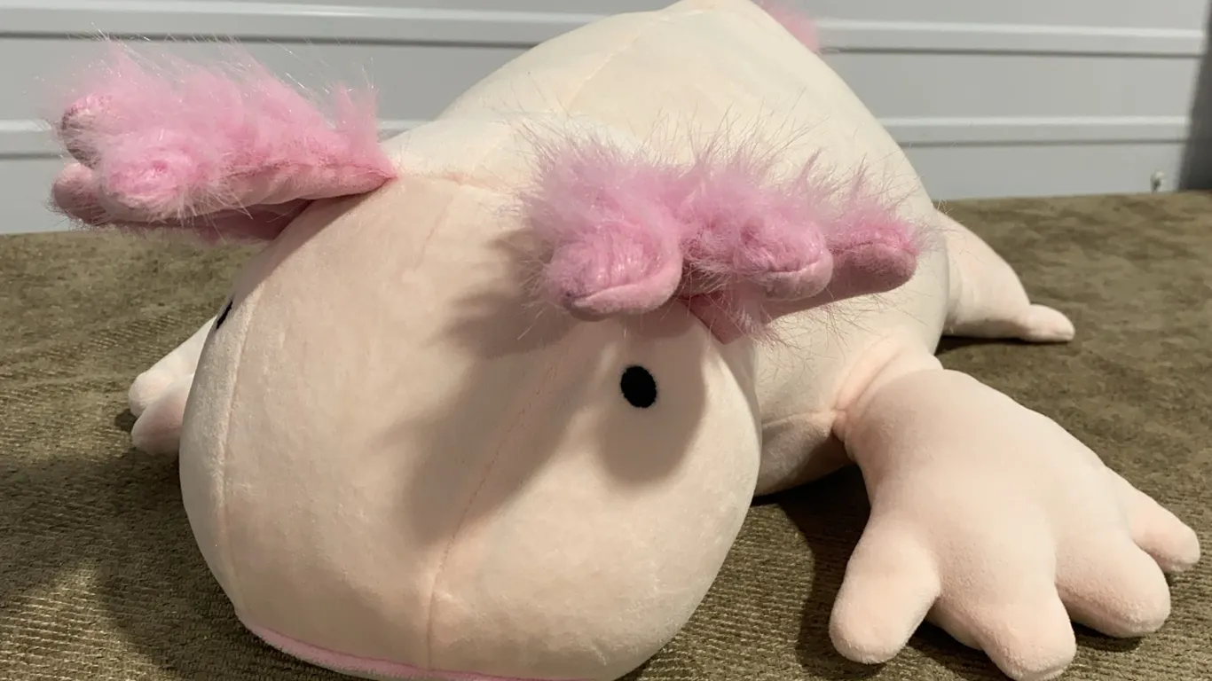*APPEARS NEW* Pillowfort Axolotl Weighted Plush Kids' Throw Pillow - Light Pink