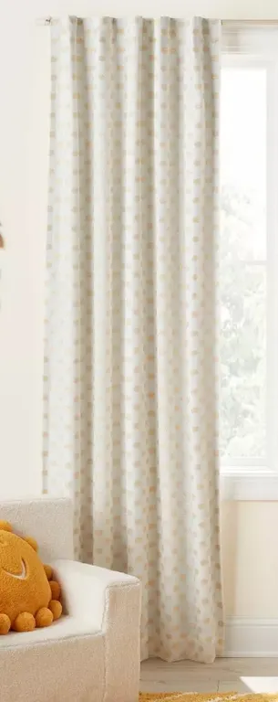 *NEW* Pillowfort 42"W x 84"L Clipped Dotted Kids' Blackout Window Curtain Panel - Metallic Gold