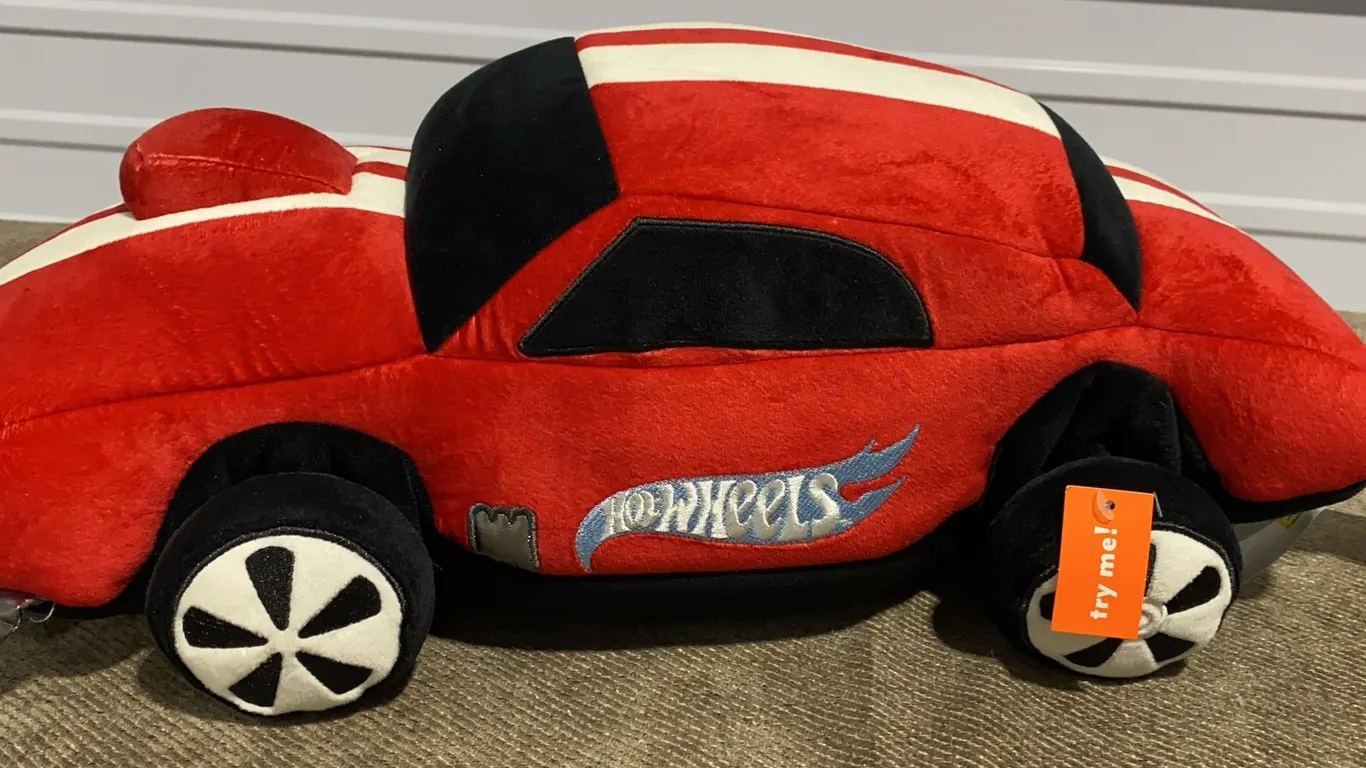 *NEW* Hot Wheels Classic Light up Car Kids' Novelty Cuddle Plush Pillow - Red