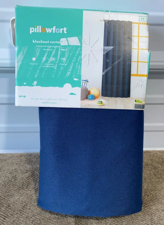 *NEW* Pillowfort 42"x84" Blackout Chambray Cotton Kids' Panel - Navy