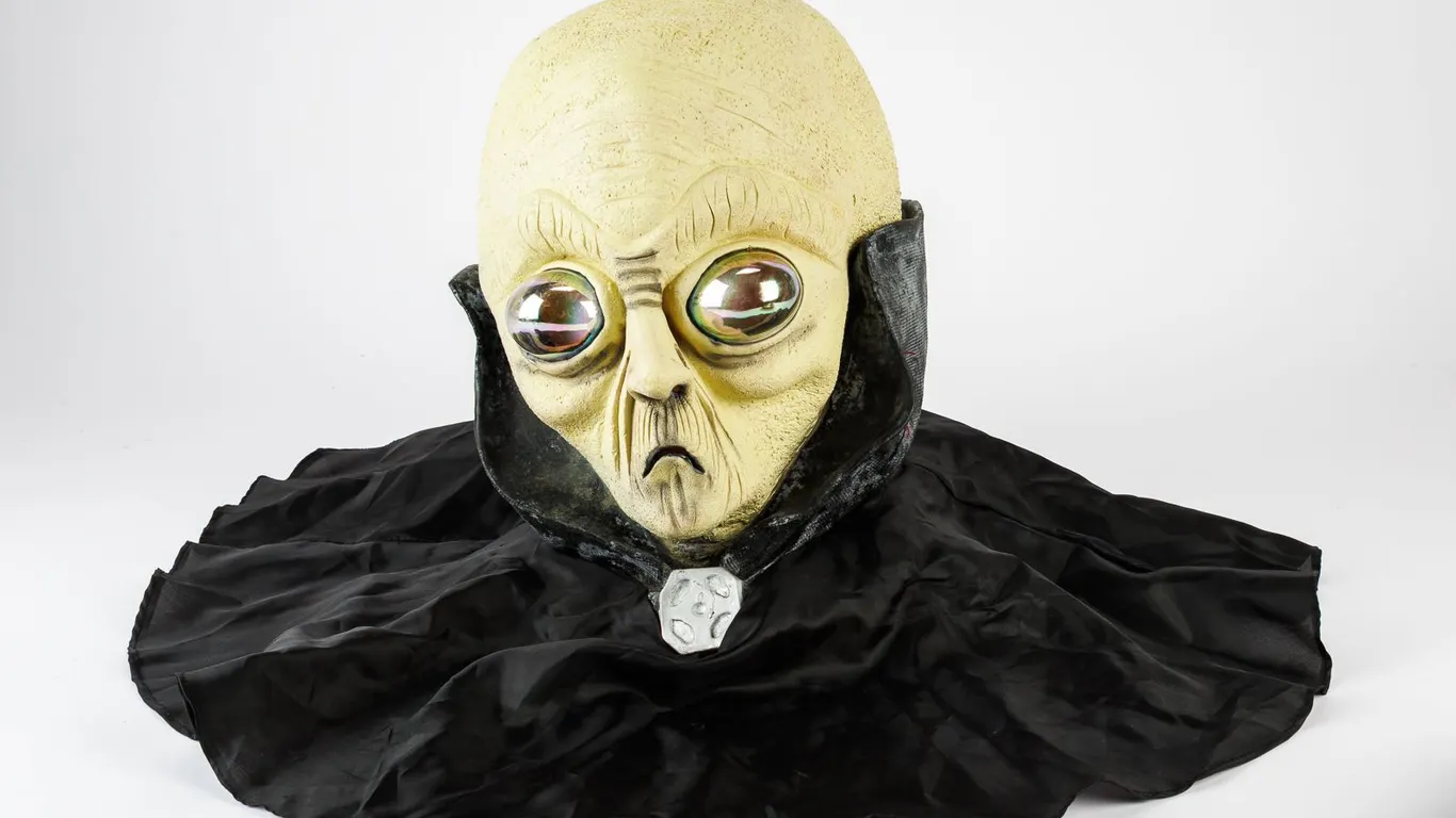 Vintage Sci-Fi Extraterrestrial Alien Mask with Robe