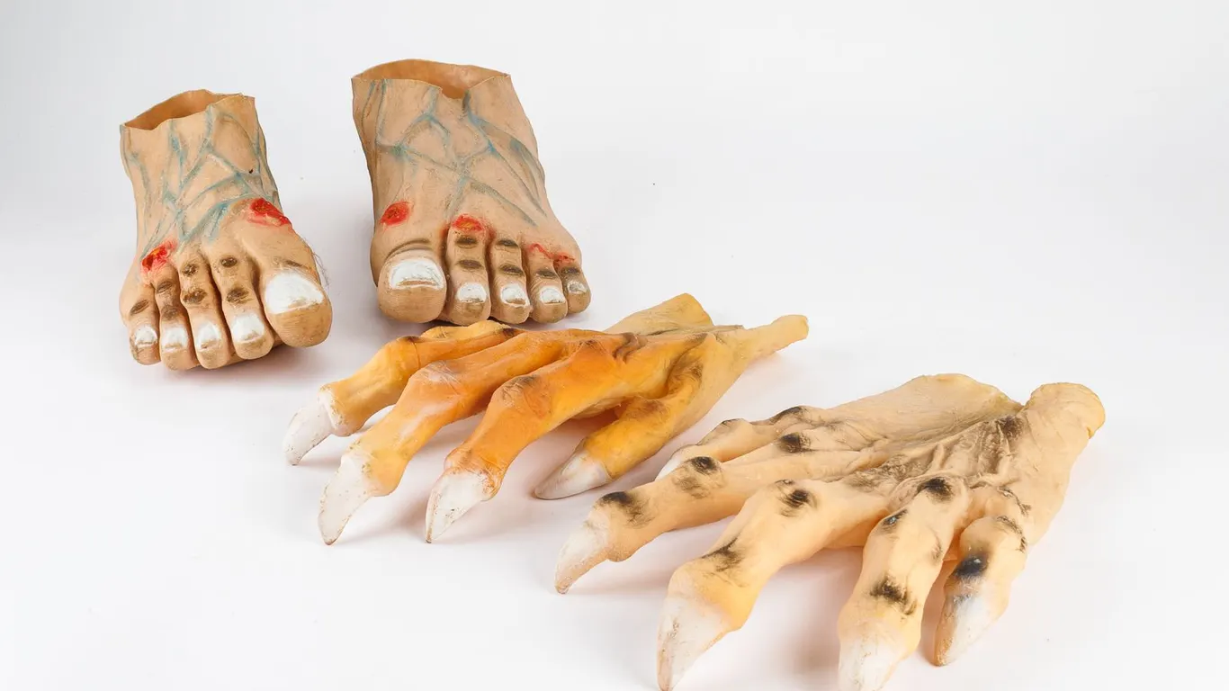 Vintage Halloween Monster Latex Hands & Feet Costume Accessory Set