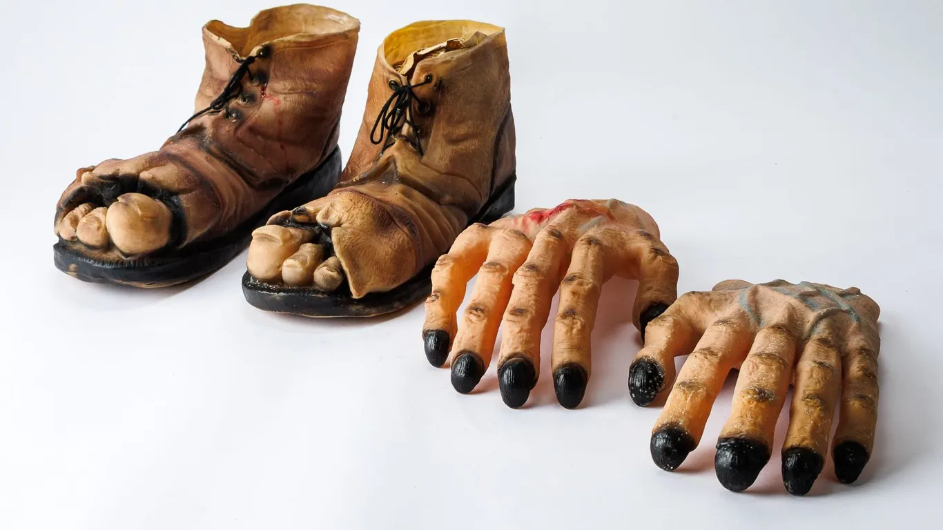 Halloween Costume Latex Creature Hands & Shoe Covers