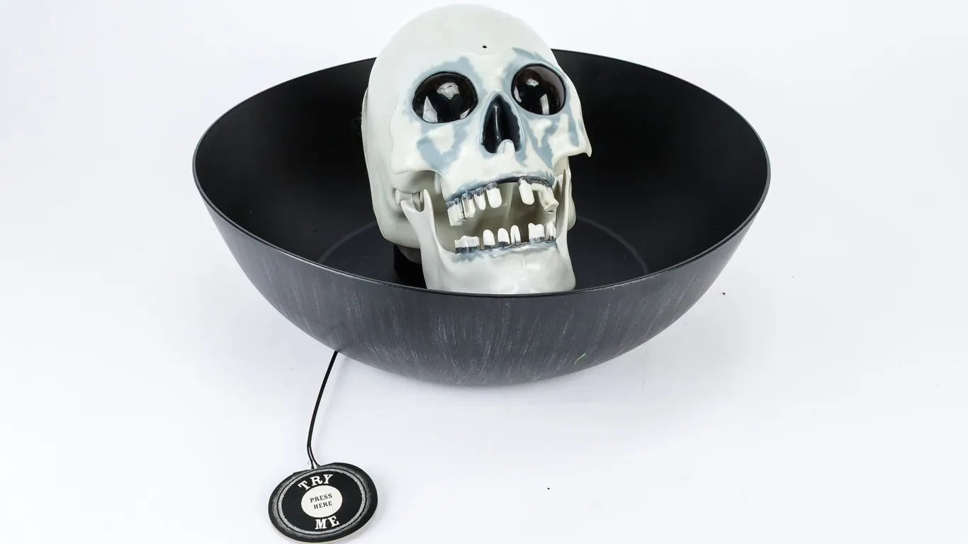 Animated Skull Halloween Candy Dish