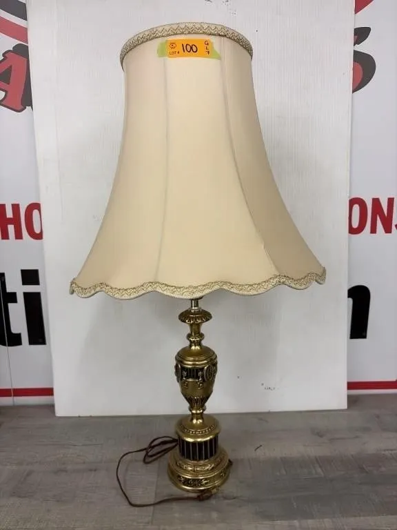 Vintage neoclassical-style brass table lamp