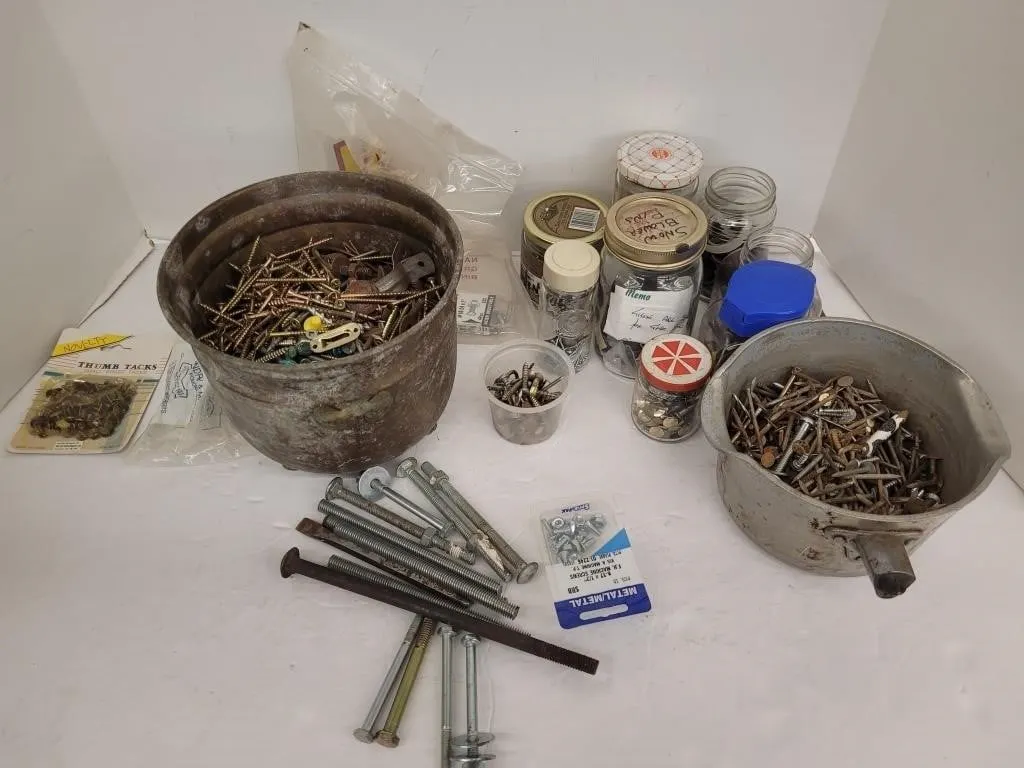 Assorted Nails, Bolts & Screws