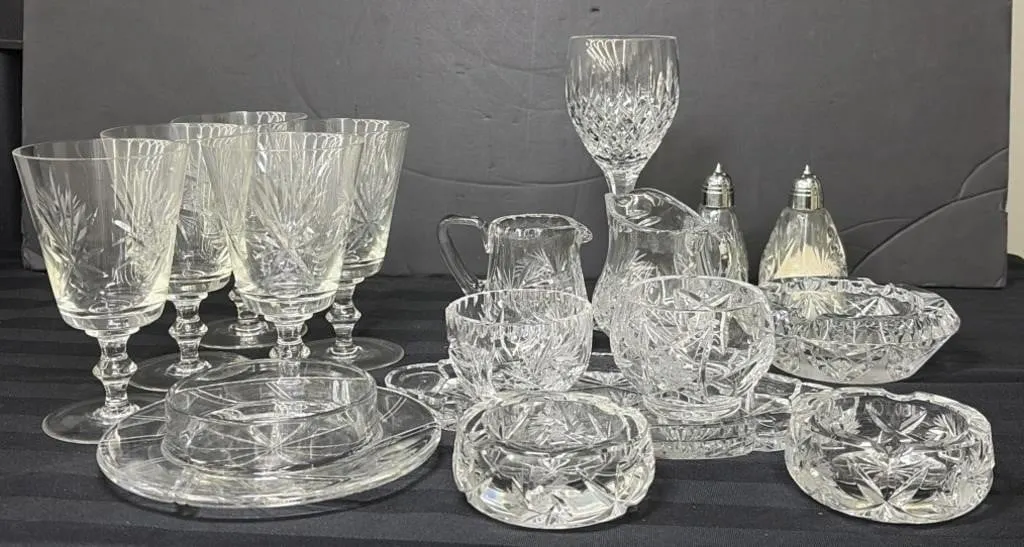 Assortment of Crystal Tableware -