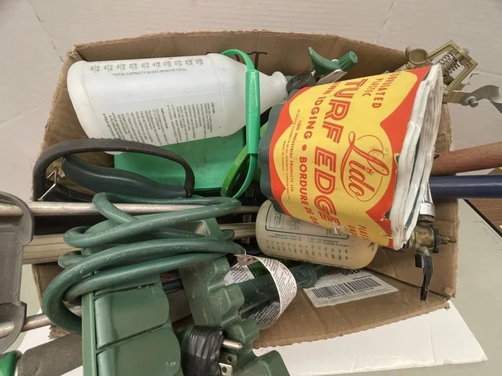 Assortment of gardening accessories. Includes