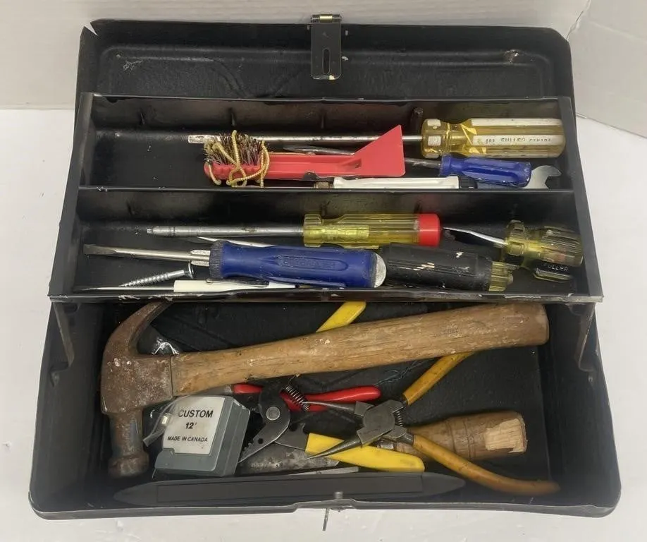Toolbox with small hand tools such as