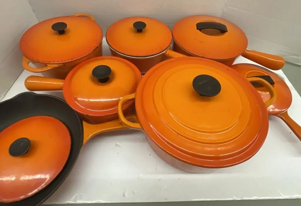 Vintage Cousances and Le Creuset cast iron