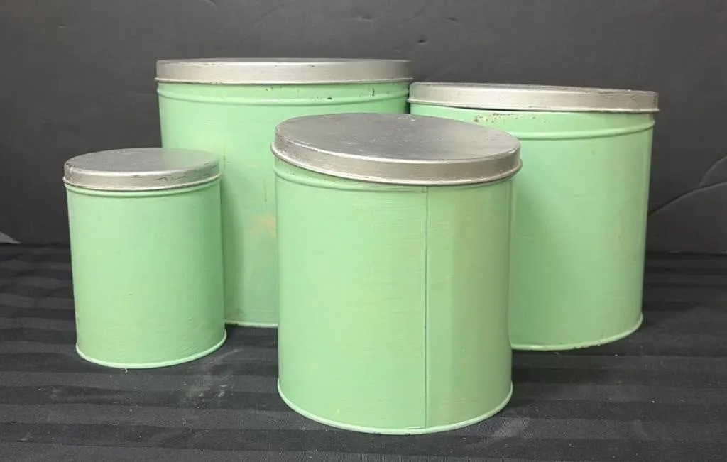 Vintage Tin Canister Set