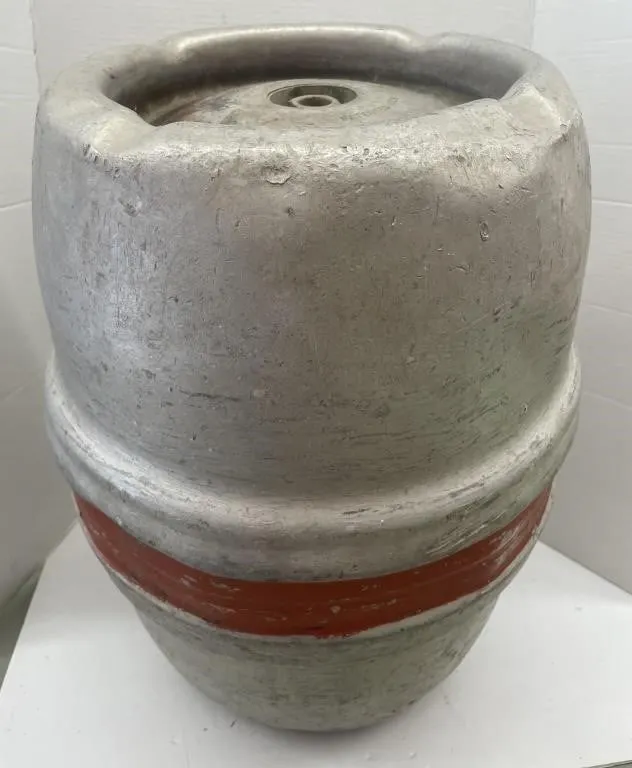 Vintage and damaged Regina Brewery aluminum beer