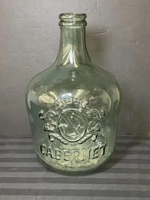 Cabernet green glass wine jug, 17 inches