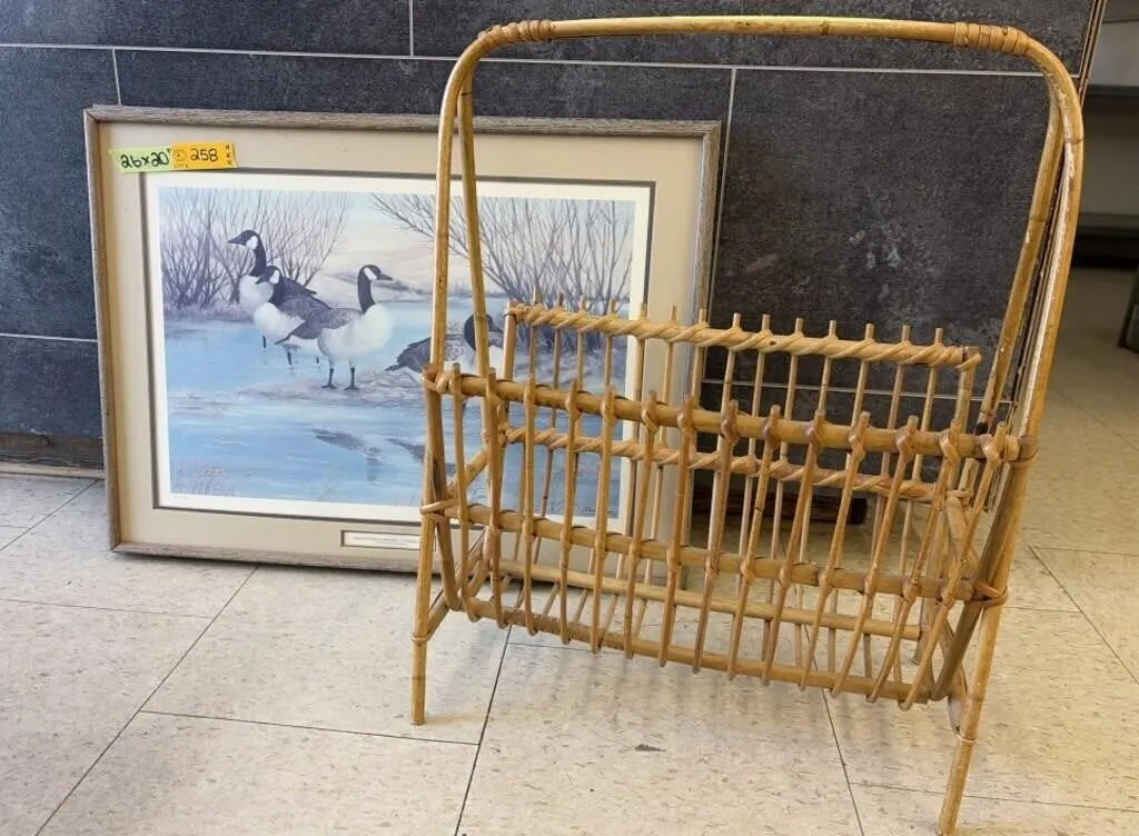 Sask. Reunion Canadian Goose Painting & Wicker