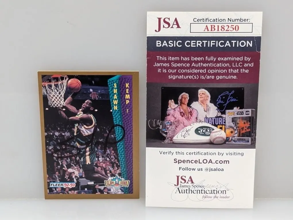 Shawn Kemp Fleer JSA Auto