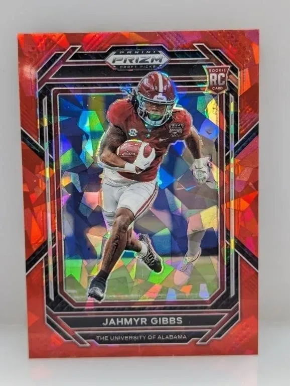 2023 Prizm Red Cracked Ice Jahmyr Gibbs Rookie