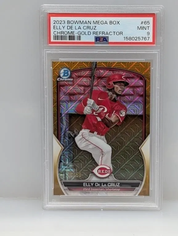 2023 Bowman Mega Box Gold /50 de la Cruz 65 PSA 9