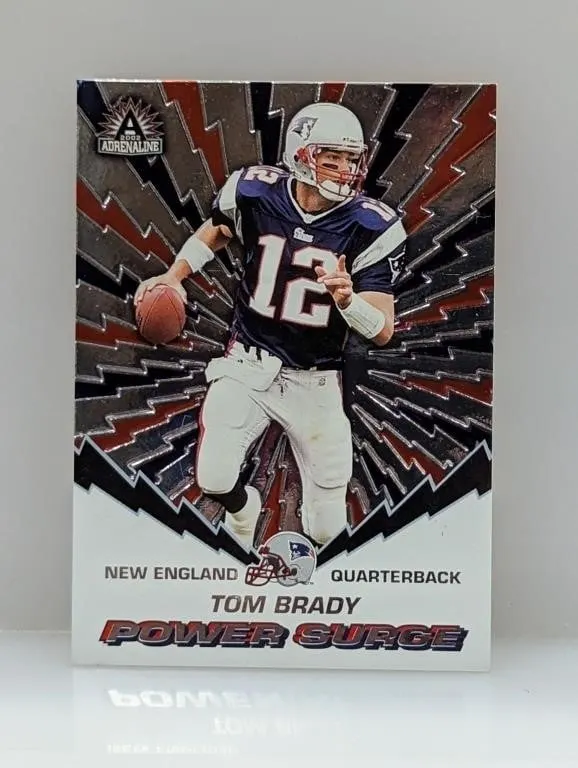 2002 Pacific Adrenaline Tom Brady Power Surge 6