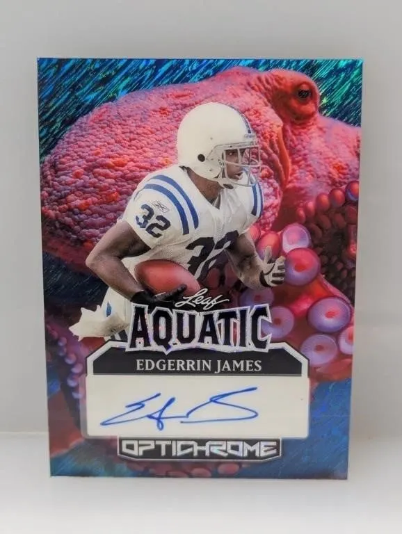 1/1 Leaf Aquatic Optichrome Edgerrin James Auto