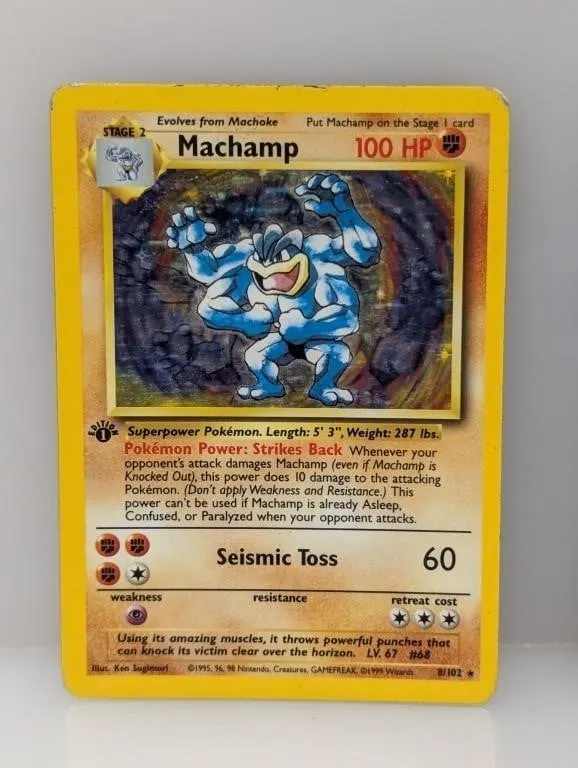 Pokemon 1999 1st Edition Machamp Holo 8 *S/E