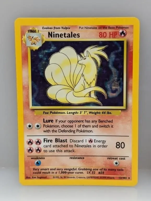 Pokemon 1999 Nintales Holo 12 *Crease/Edges