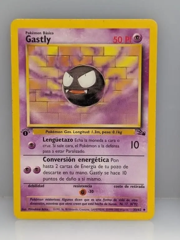 Pokemon 1999 1st Edition Gastly 33 Edges