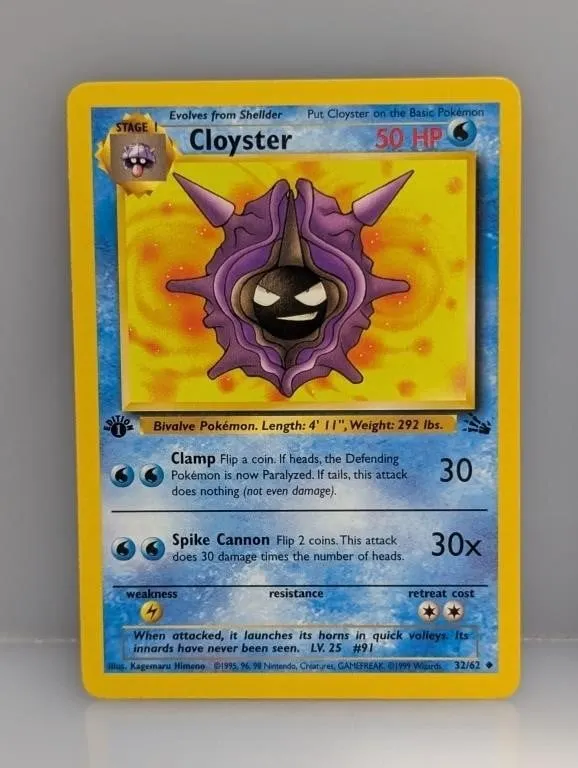 Pokemon 1999 1st Edition Cloyster 32