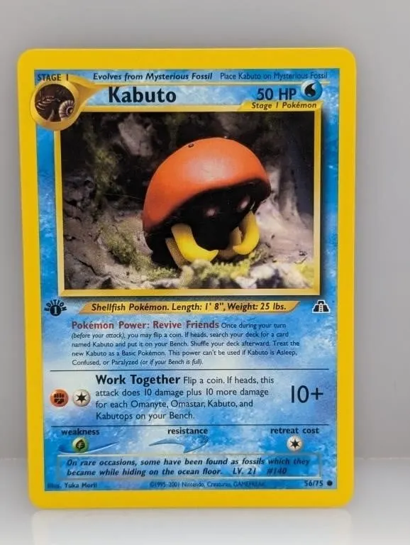 Pokemon 2001 1st Edition Kabuto 56