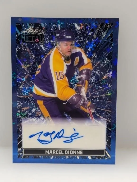 2026 Leaf Metal Hockey Marcel Dionne Auto Blue 5/6