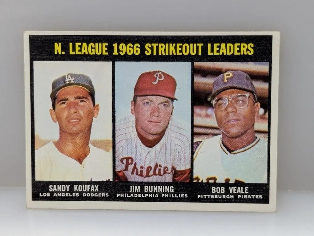 1967 Topps Strikeout Leaders Koufax/Bunning S