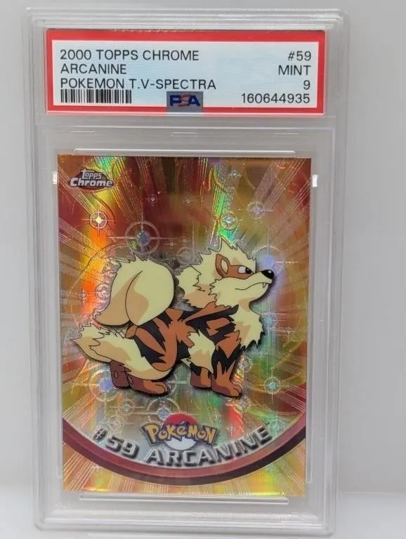 2000 Topps Chrome Pokemon Arcanine Spectra PSA 9