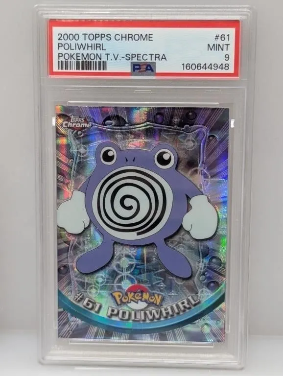 2000 Topps Chrome Pokemon Poliwhirl Spectra PSA 9