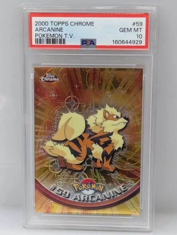 2000 Topps Chrome Pokemon Arcanine #59 PSA 10