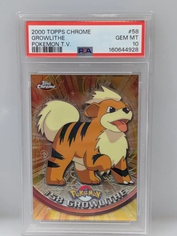 2000 Topps Chrome Pokemon Growlithe #58 PSA 0