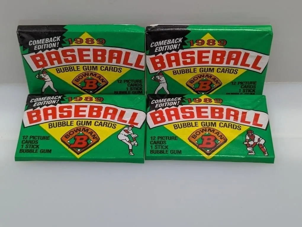 (4) 1989 Bowman Packs Look For Ken Griffey Jr. Rc