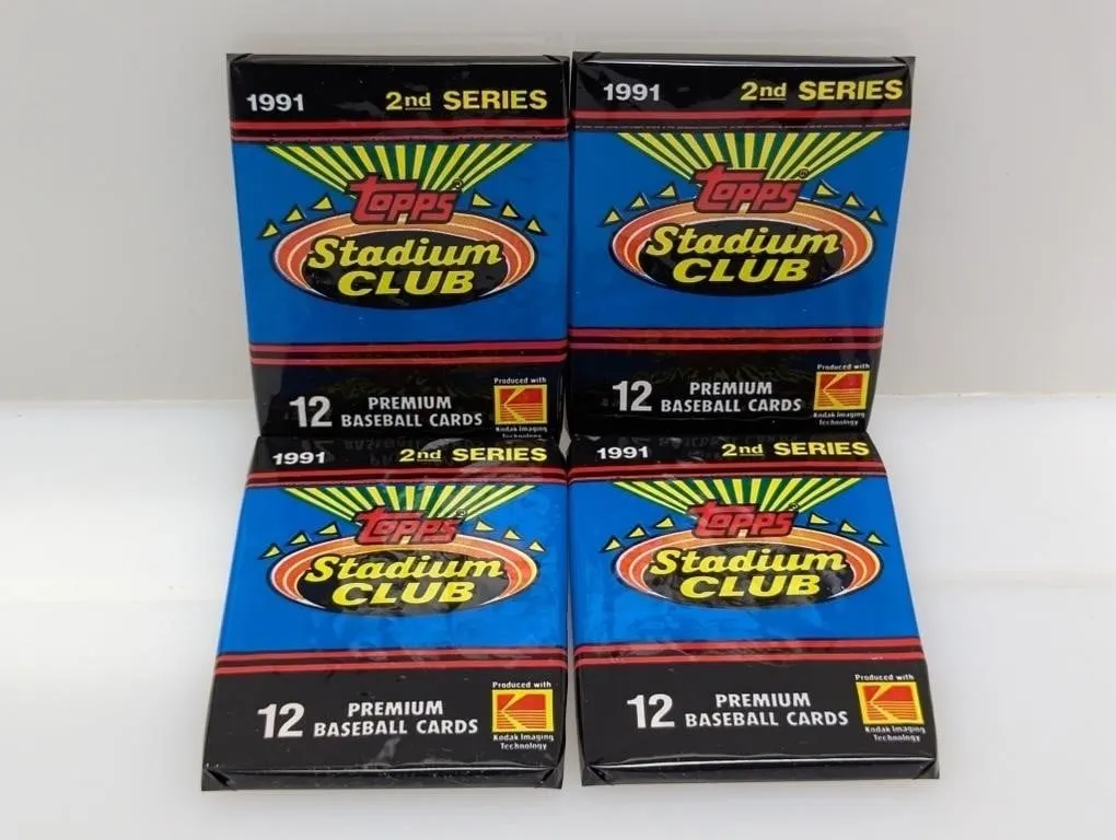(4) 1991 Topps Stadium Club Baseball Series 2