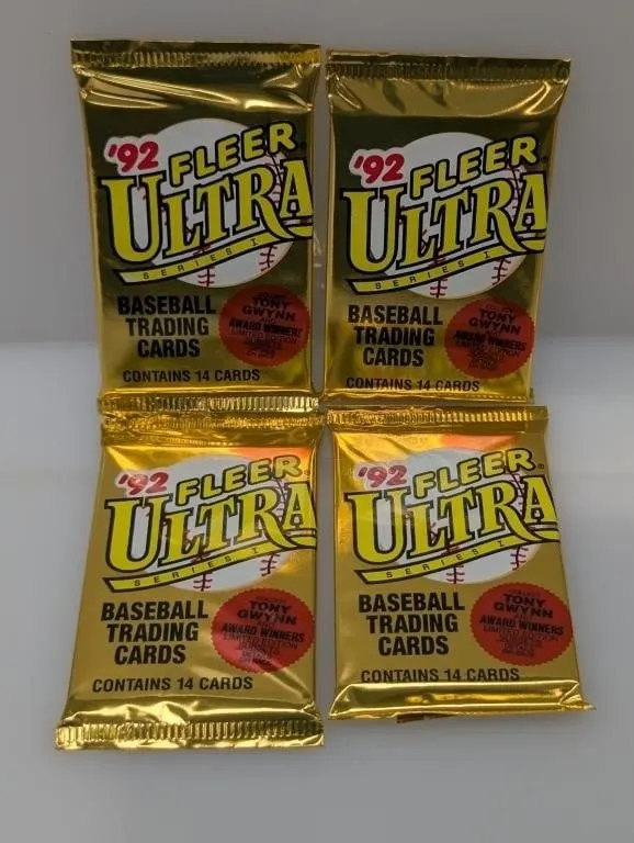 (4) 1992 Fleer Ultra Baseball Series 1 Packs