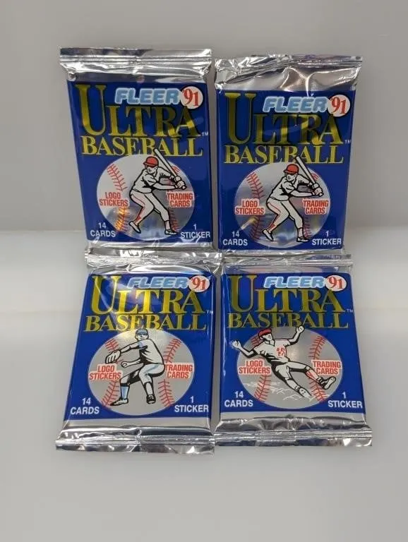 (4) 1991 Fleer Ultra Baseball Packs