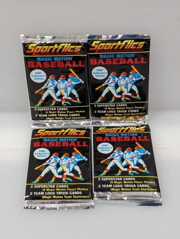 (4) 1987 Sport Flics Baseball Packs