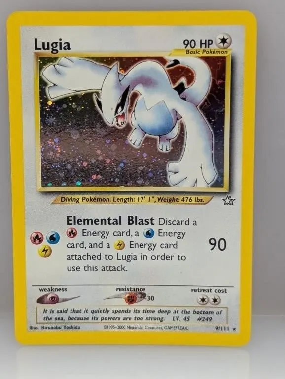 2000 Pokemon Neo Genesis Lugia Holo #9 Swirl Edges
