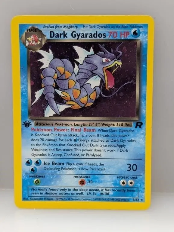 2000 Pokemon 1st Ed Team Rocket Dark Gyarados Holo