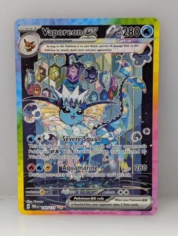 2025 Pokemon Prismatic Evolution Vaporeon ex #149